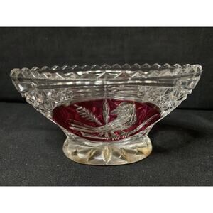 Hofbauer Byrdes Collection Oval Trinket Bowl with Sawtooth Edge W. Germany 1970s